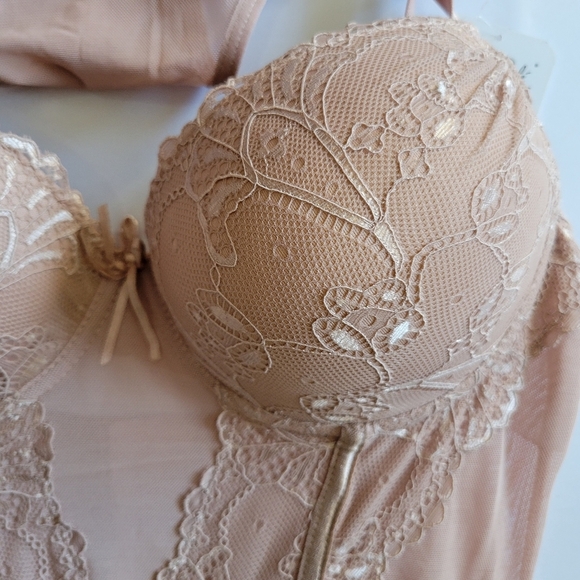 New Rene Rofe Pink LaceNWTBra Corset Lingerie Set. - Picture 6 of 8